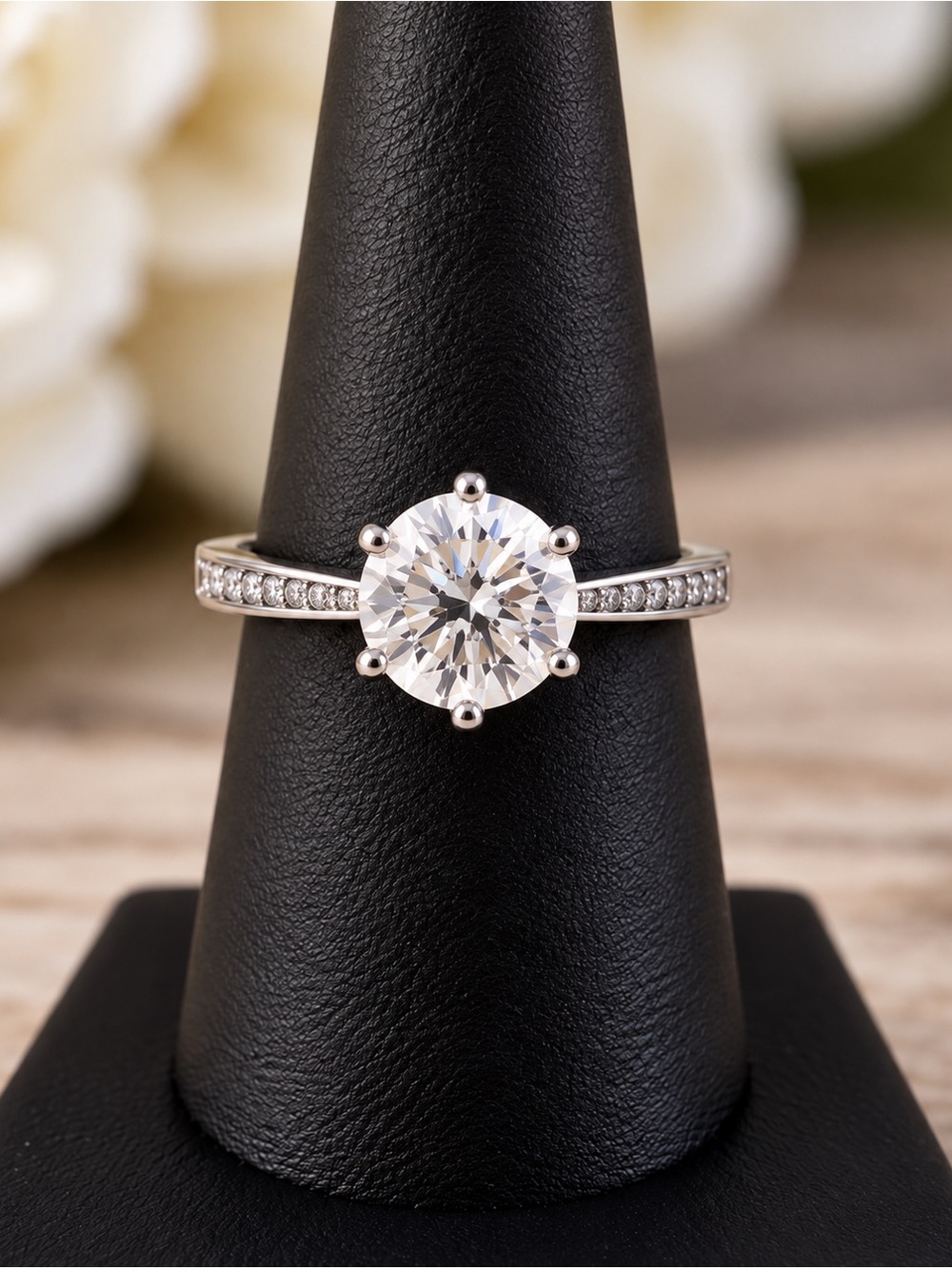 Sterling Silver 3CT Moissanite Solitaire Ring Size 7 NWOT